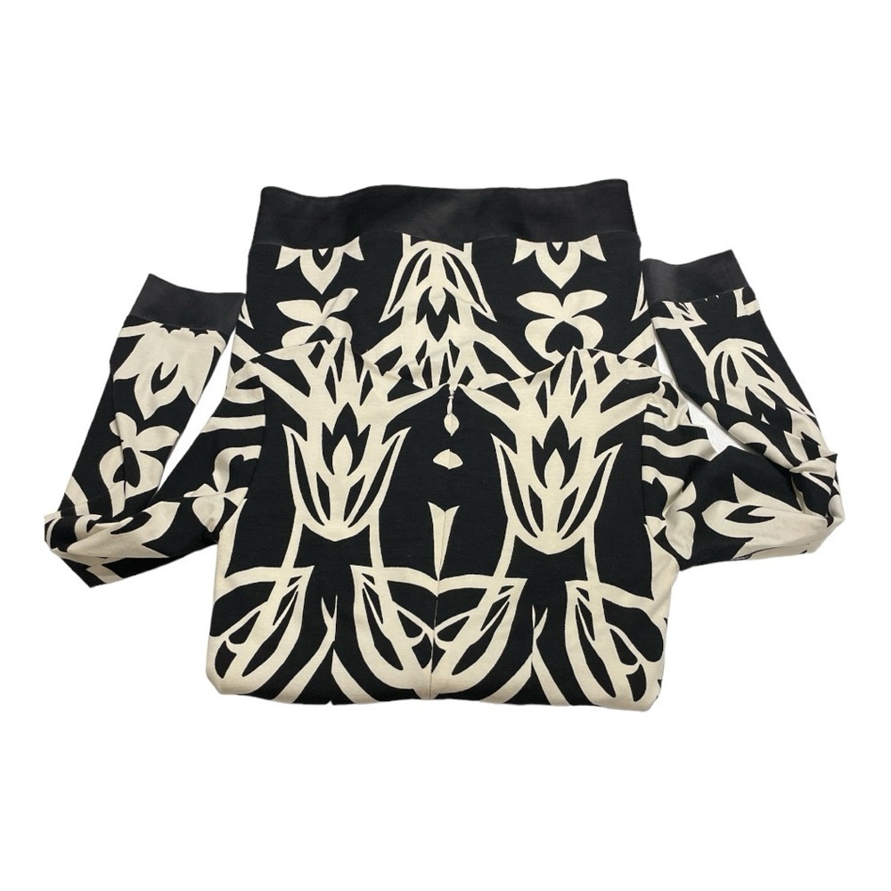 Cache Black Ivory Print Shift Midi Dress Long Sleeve Size 6 - Picture 9 of 12
